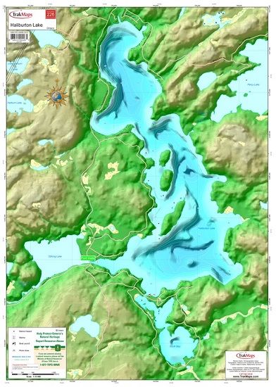 Haliburton Lake #226 Laminated Colour - Shop Online at WorldOfMaps.com