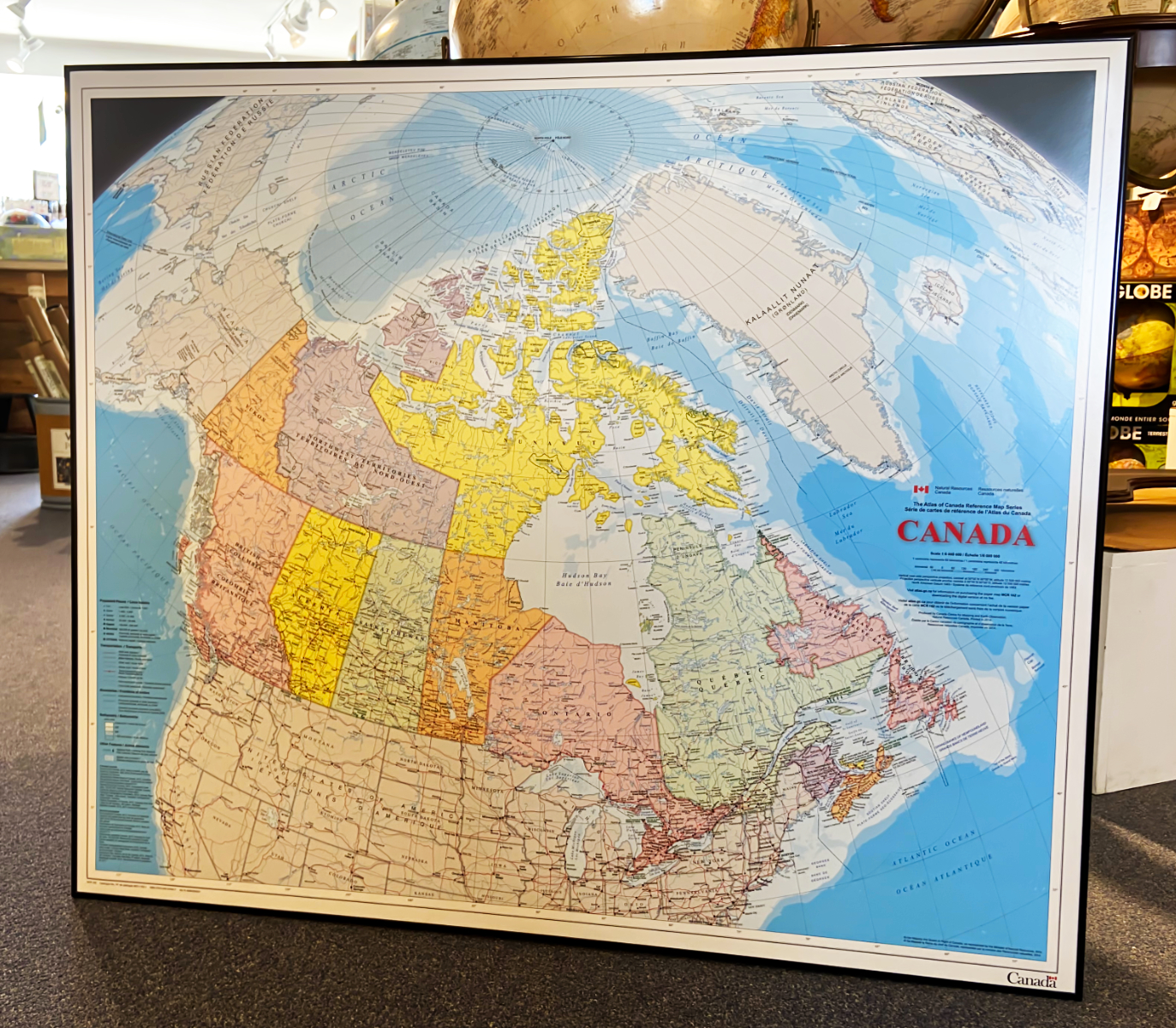 Canada 42x36 mounted Black Vinyl Frame - Bilingual Canada political