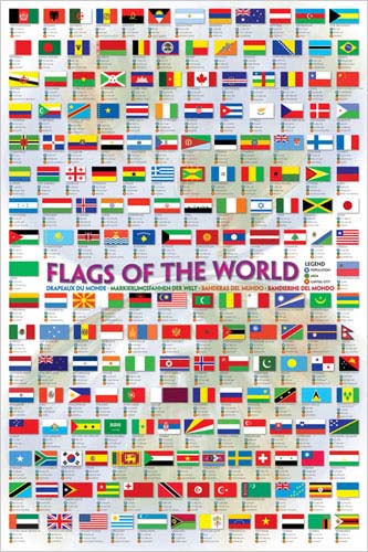 Flags of the World 36 x 24 inch - Flags of the World 36