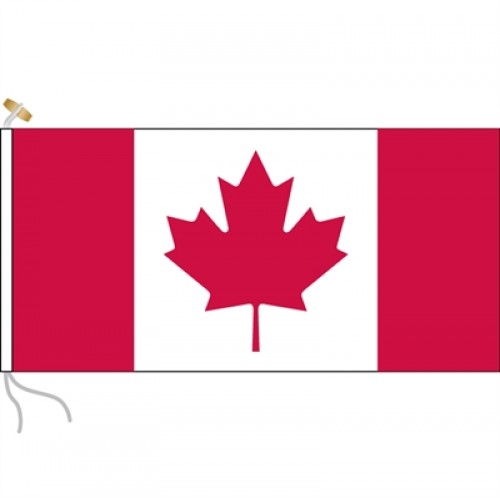 Canada Flag 18x36 Flag Rope and Toggle
