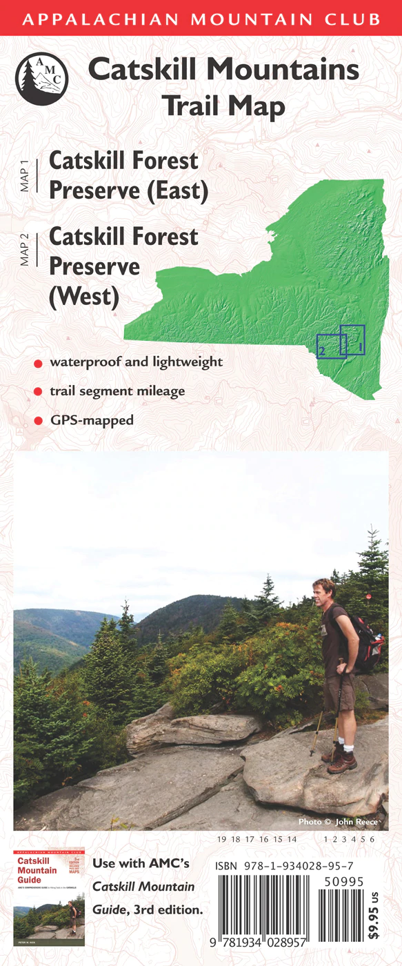 Catskill Mountains Trail Map - This waterproof, tear-resistant Tyvek 