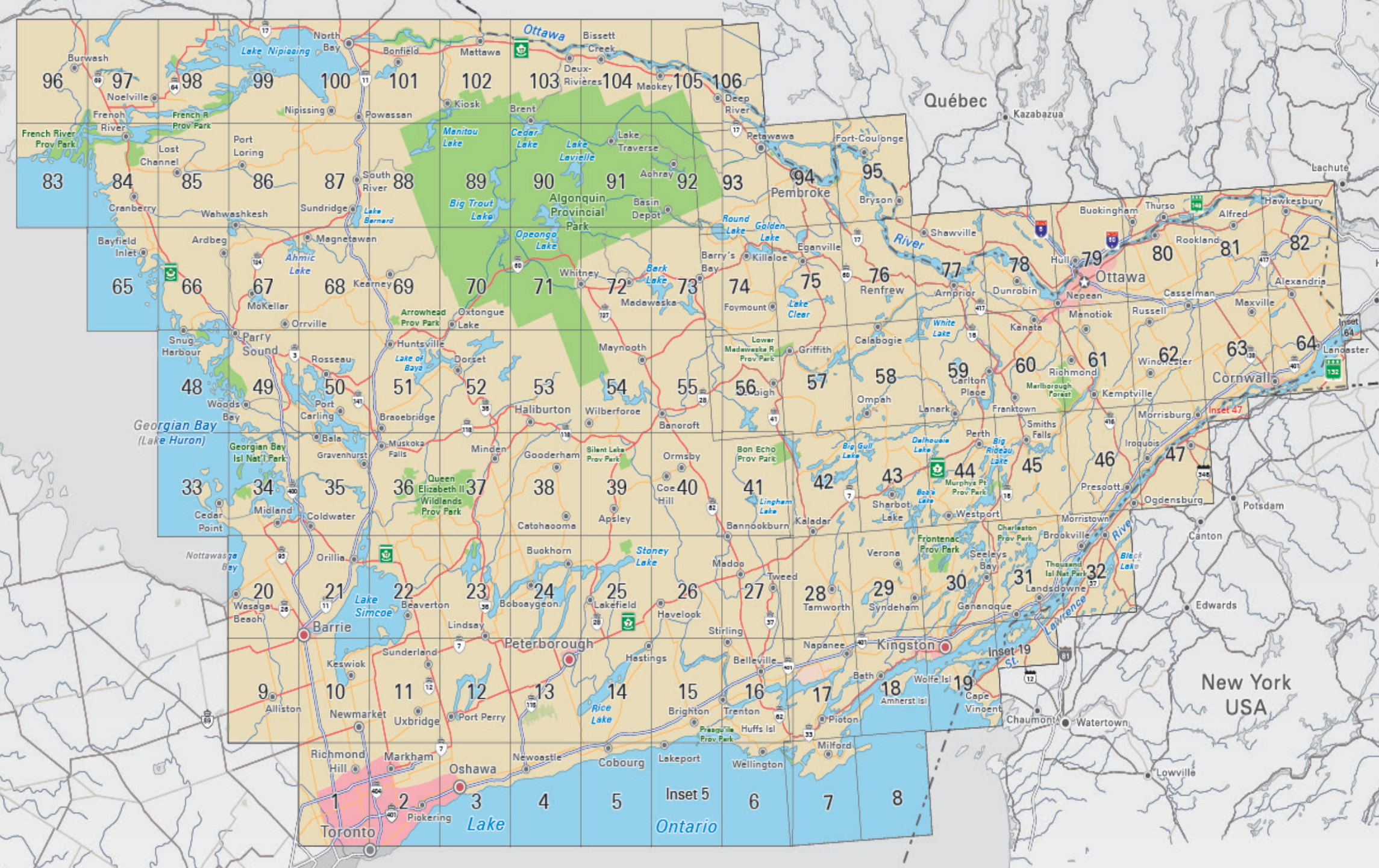 Cottage Country Ontario Map Ccon Cottage Country Brmb Map Index - Cottage Country Ontario Brmb Index Of  Maps - Shop Online At Worldofmaps.com