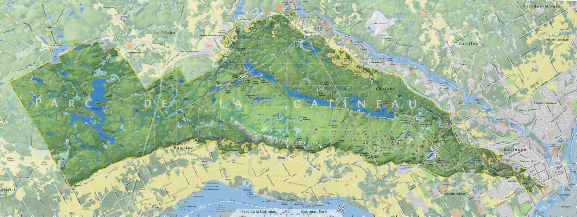 Gatineau Park Map - Large - Paper map. 24X60. Includes trails. - Shop  Online at WorldOfMaps.com