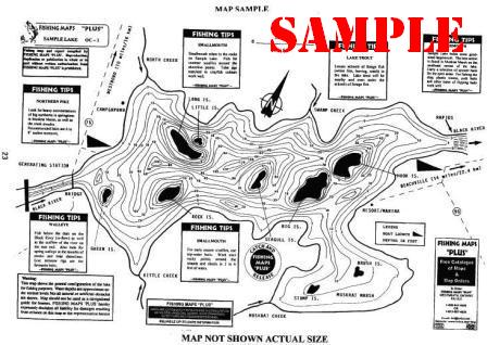 Lower Buckhorn Lake Fishing Map Buckhorn Lake (Lower) , Peterborough - Shop Online At Worldofmaps.com